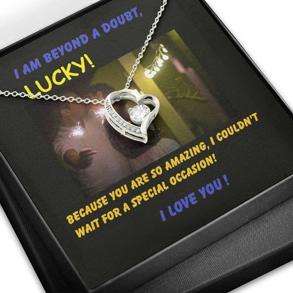 Love Heart Necklace for Wife,  For Girlfriend, Wife, Christmas, Birthday, Valentine's Day, Anniversary, Custom Message Card