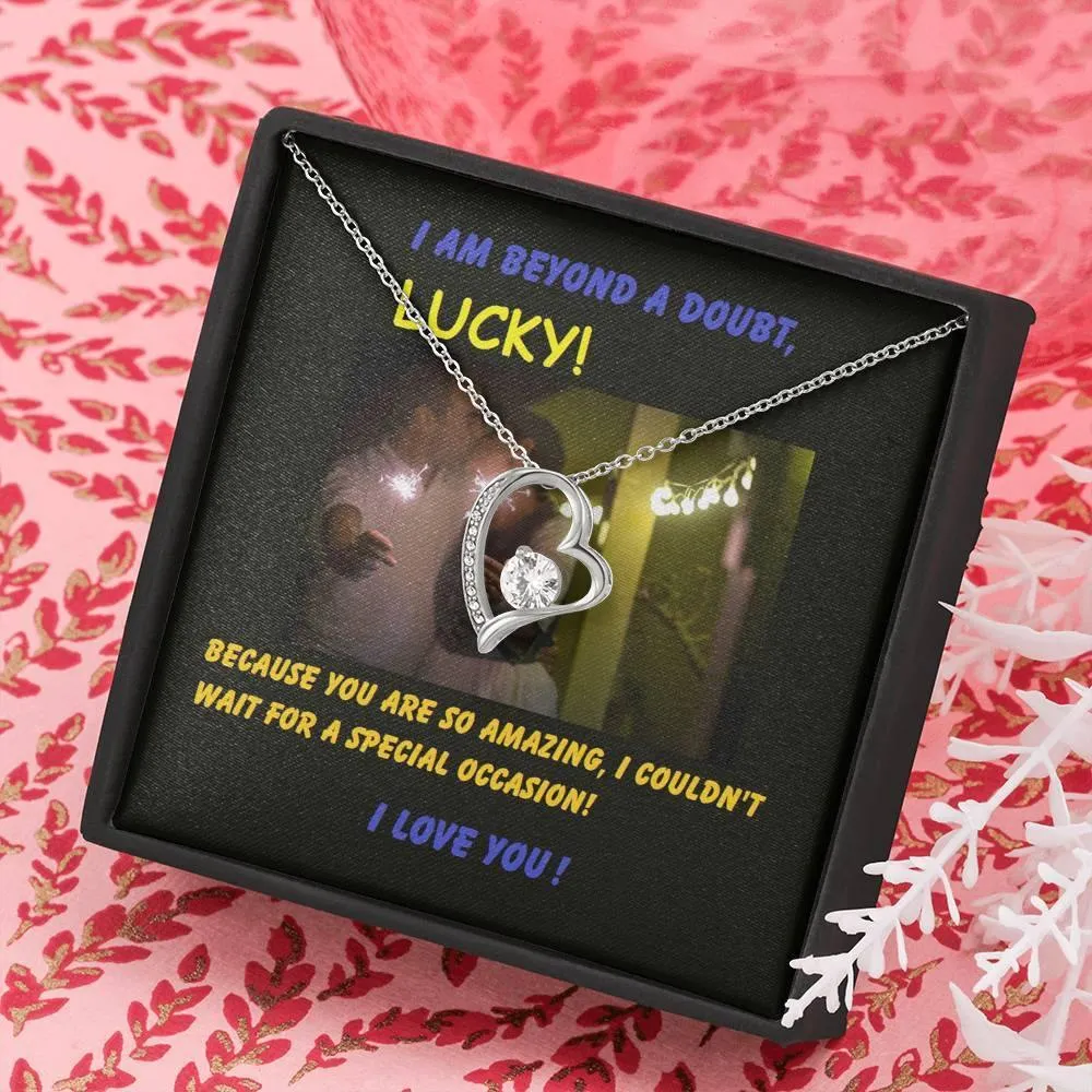 Love Heart Necklace for Wife,  For Girlfriend, Wife, Christmas, Birthday, Valentine's Day, Anniversary, Custom Message Card