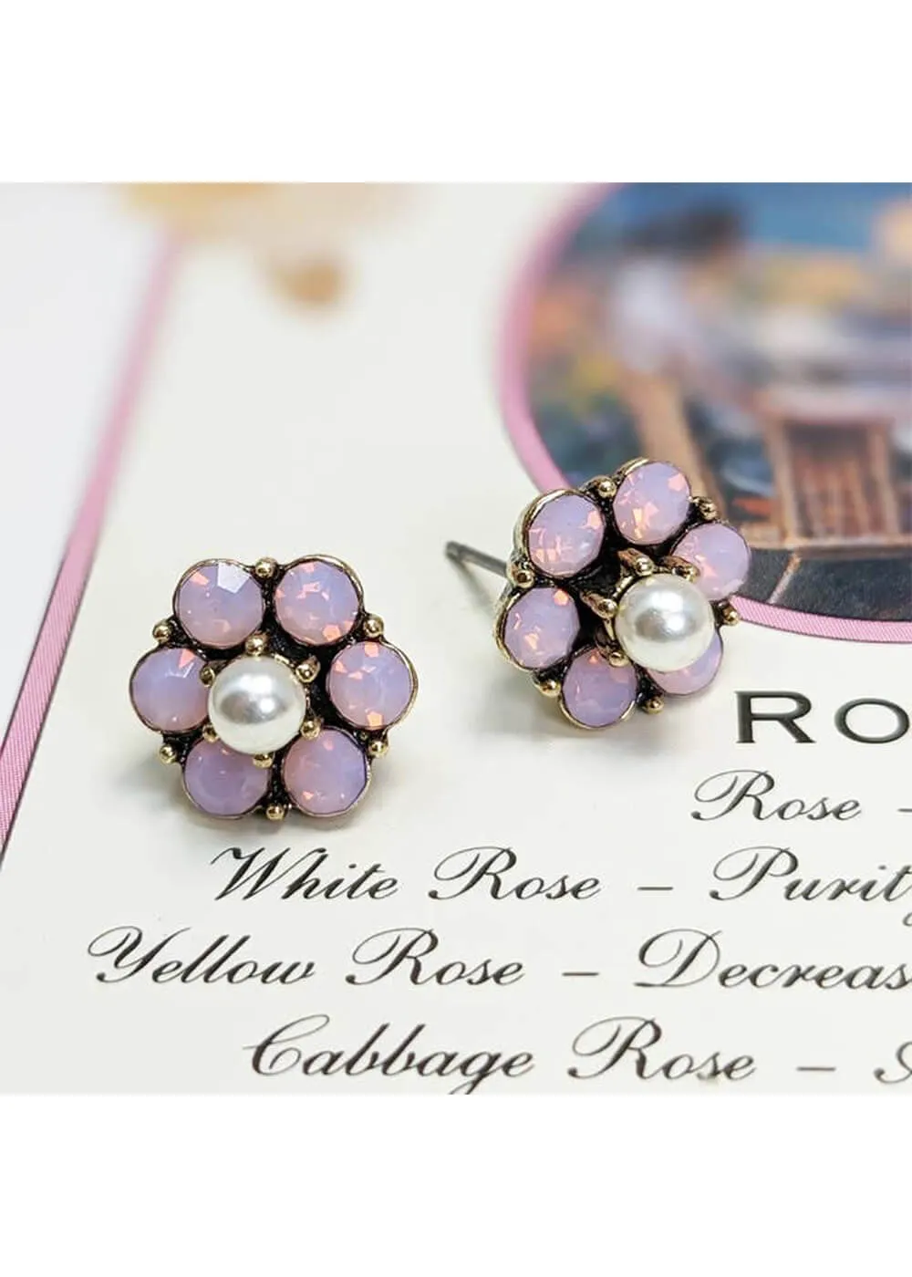 Love Vintage Daisy Vine Earrings Pink