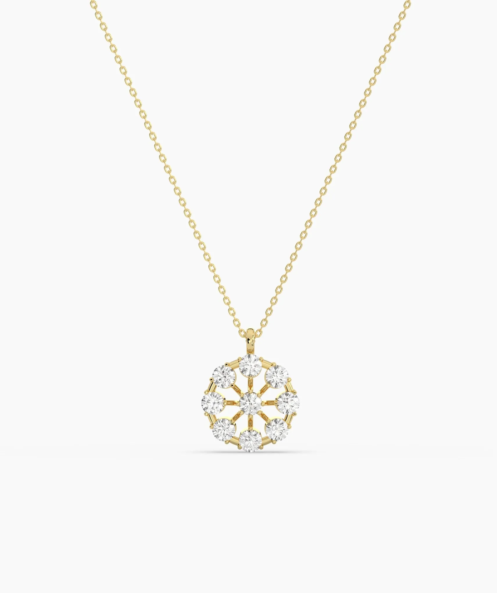 Luxury 14K Gold Snowflake Pendant