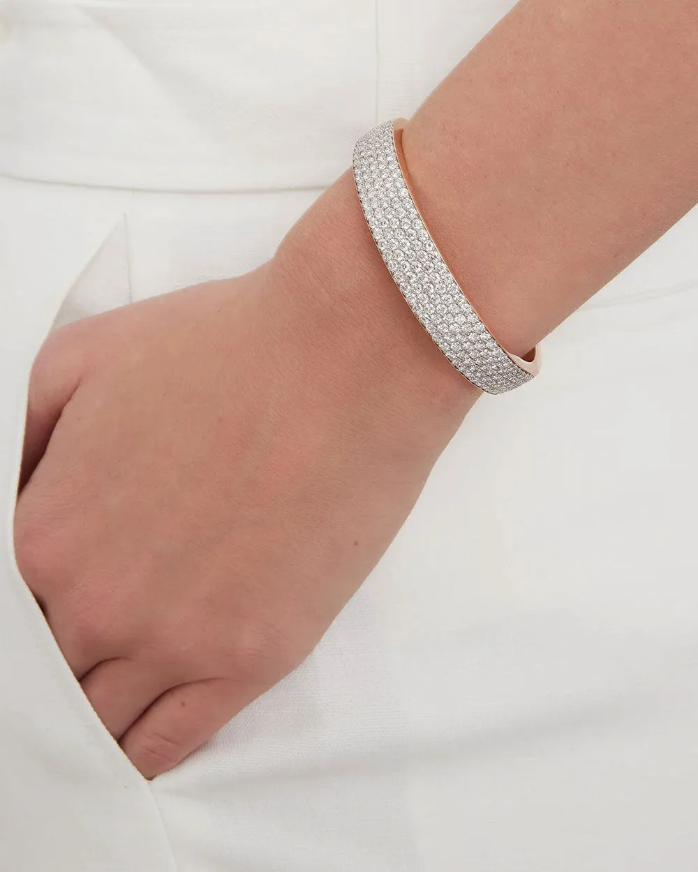 Lytton Pavé Diamond Bombe Bangle Bracelet