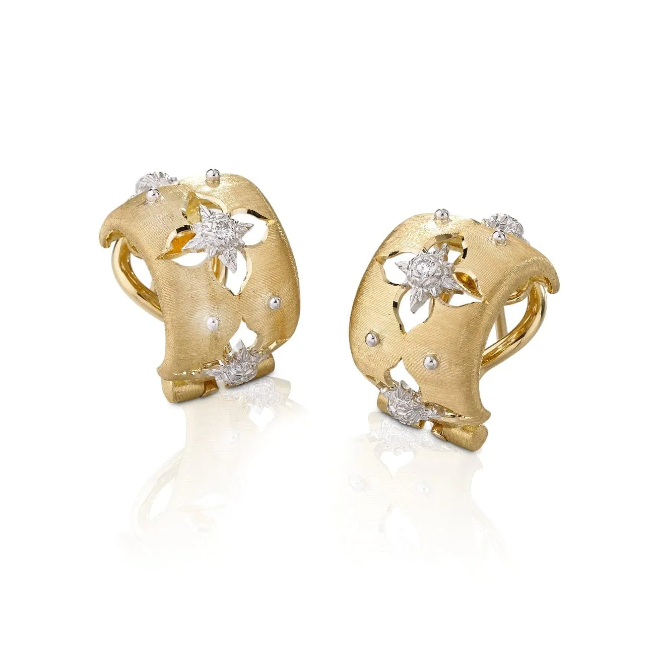Macri Giglio Hoop Earrings in 18k yellow and white gold
