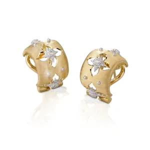Macri Giglio Hoop Earrings in 18k yellow and white gold
