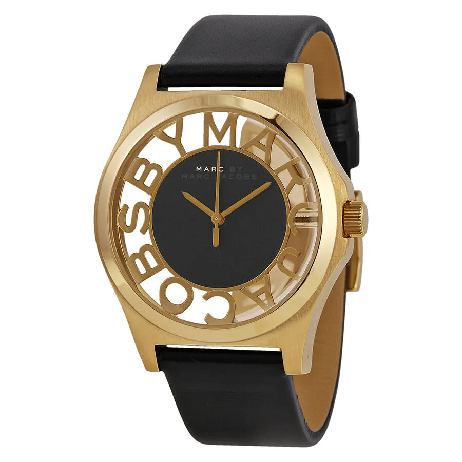 Marc by Marc Jacobs Henry Black Cut-out Dial Gold Ion-plated Ladies Watch MBM1246