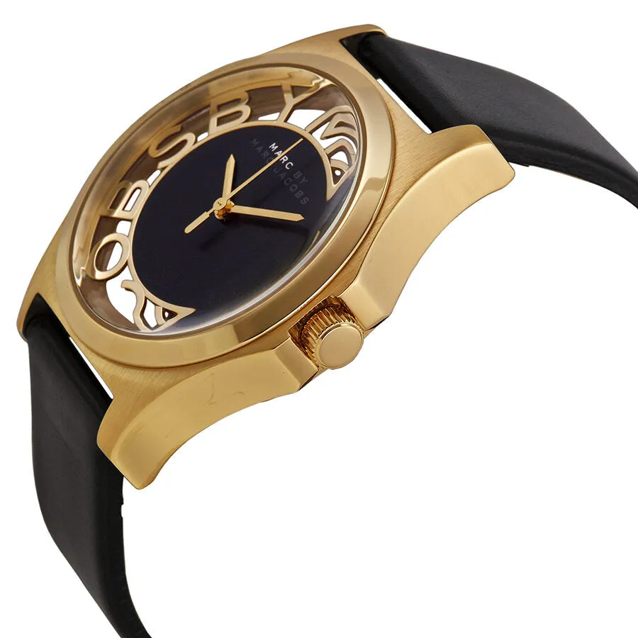 Marc by Marc Jacobs Henry Black Cut-out Dial Gold Ion-plated Ladies Watch MBM1246