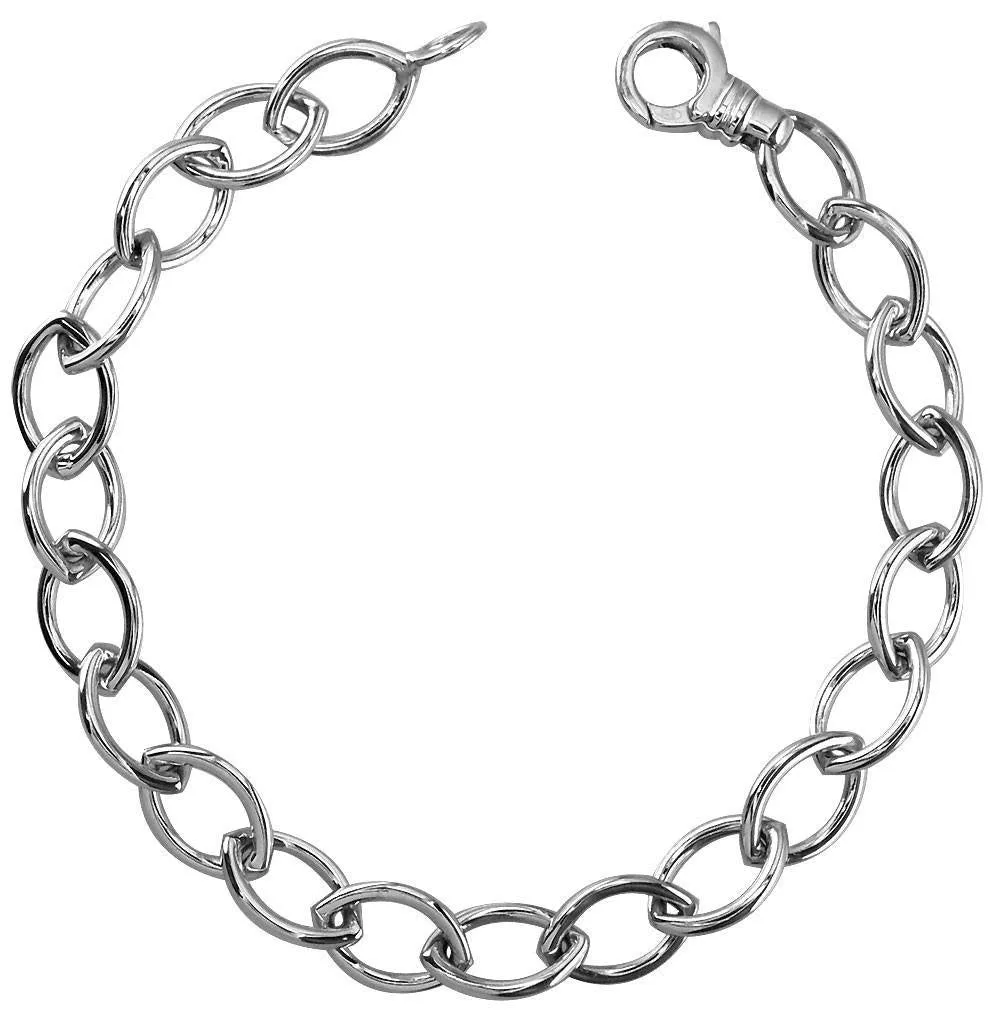 Marquise Link Ladies Bracelet 7" in 14K White Gold