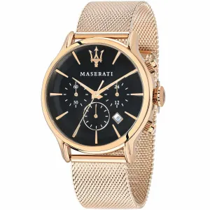 Maserati Epoca Gold Mesh Braselet Black Dial Quartz Watch for Gents - R8873618005