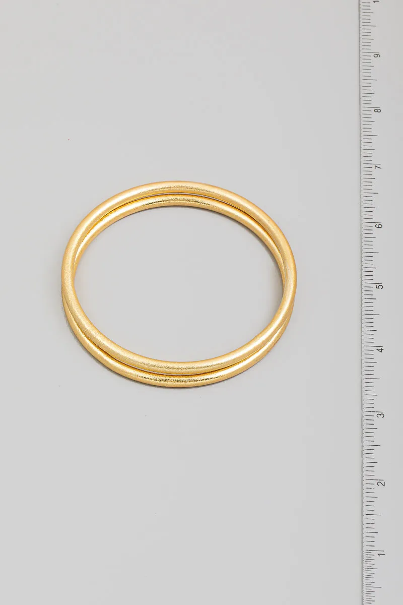 Matte Double Bangle Bracelet Set