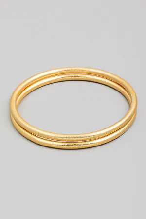 Matte Double Bangle Bracelet Set