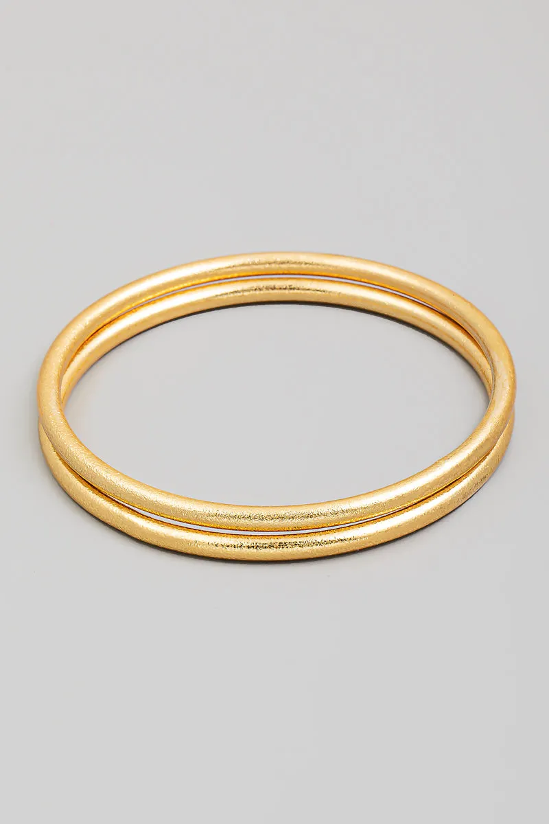 Matte Double Bangle Bracelet Set