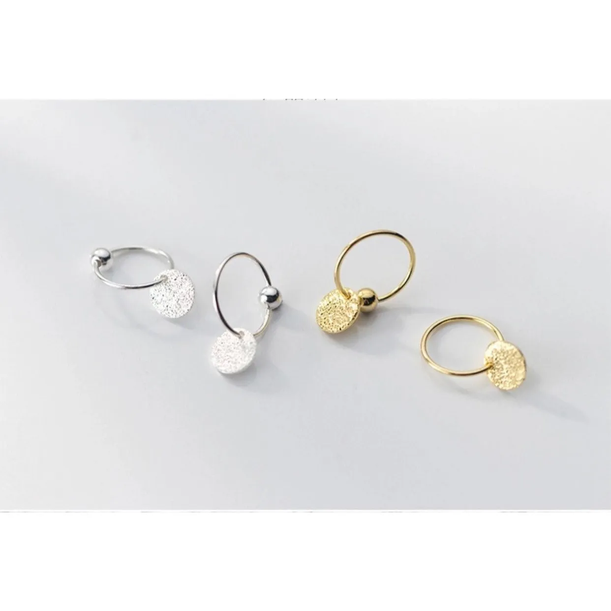 Matte Glossy Flake Drop Huggie Earrings-SH009