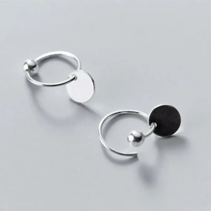 Matte Glossy Flake Drop Huggie Earrings-SH009