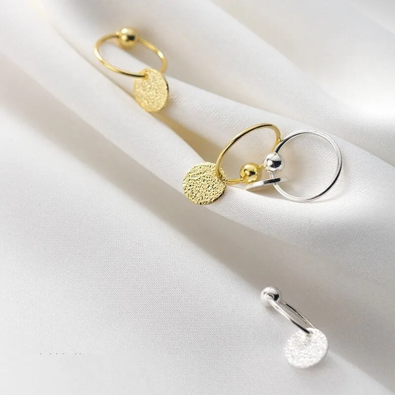 Matte Glossy Flake Drop Huggie Earrings-SH009