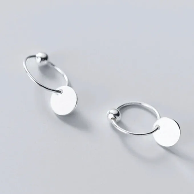 Matte Glossy Flake Drop Huggie Earrings-SH009