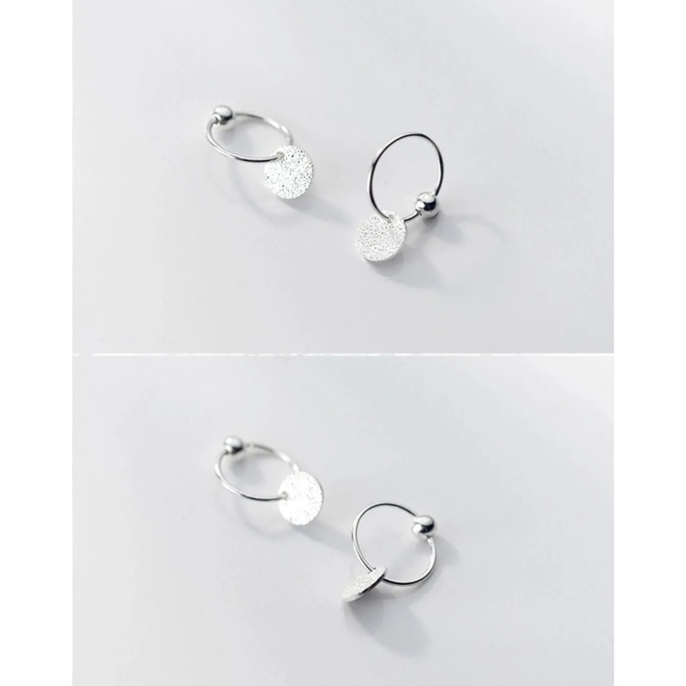 Matte Glossy Flake Drop Huggie Earrings-SH009