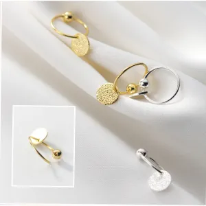 Matte Glossy Flake Drop Huggie Earrings-SH009