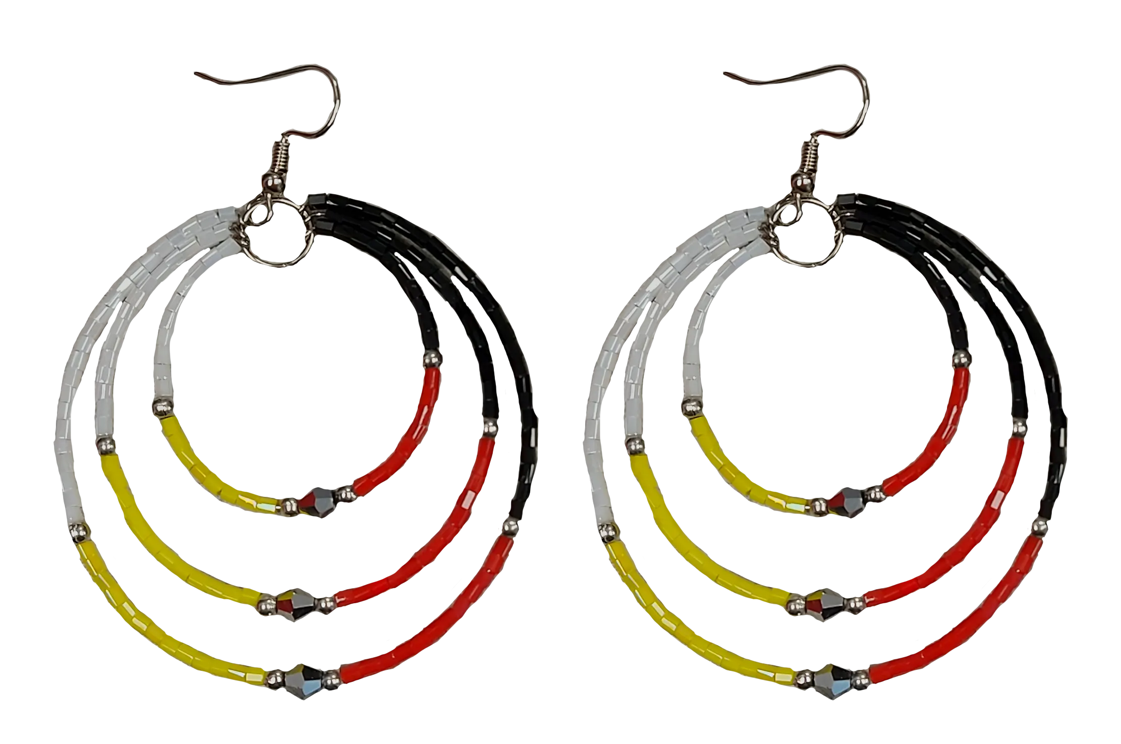Medicine Wheel - Cut Glass Triple Hoop Earrings