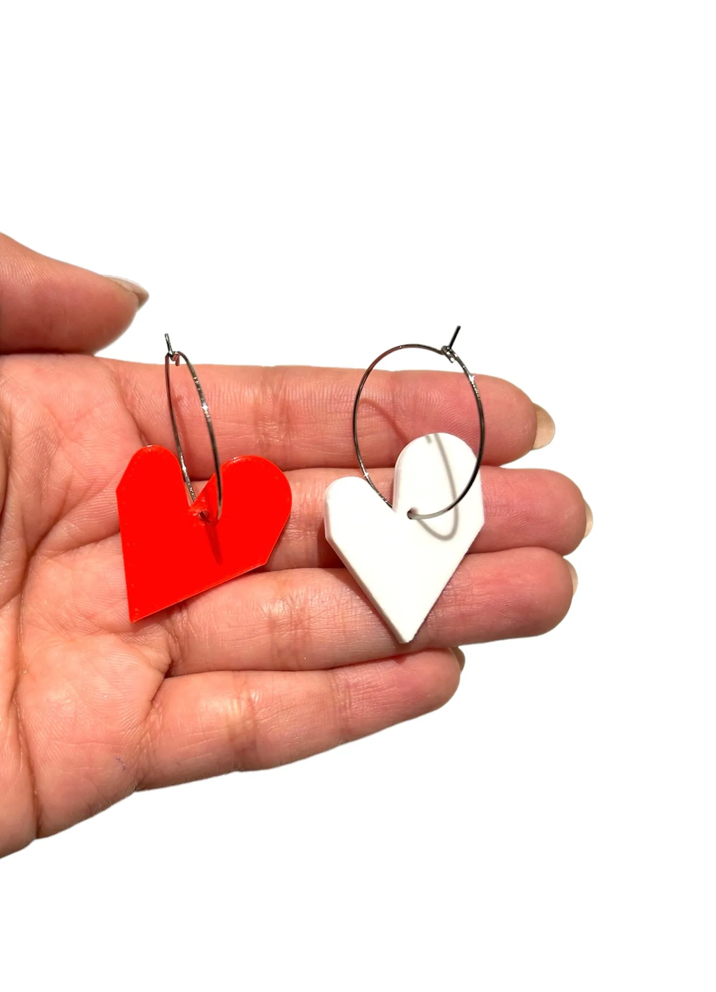 MENEO- Mini Heart Hoops (more colors available)