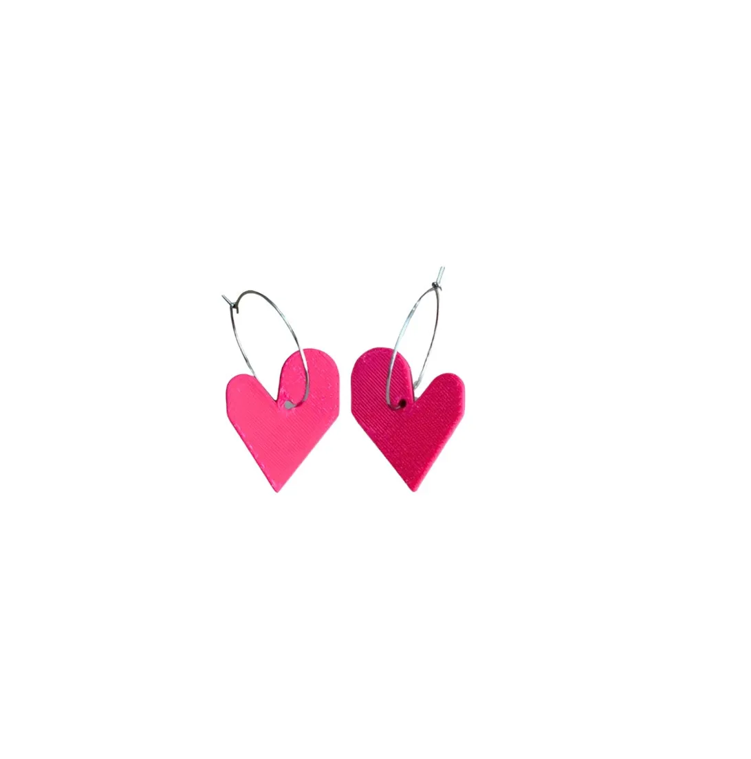 MENEO- Mini Heart Hoops (more colors available)