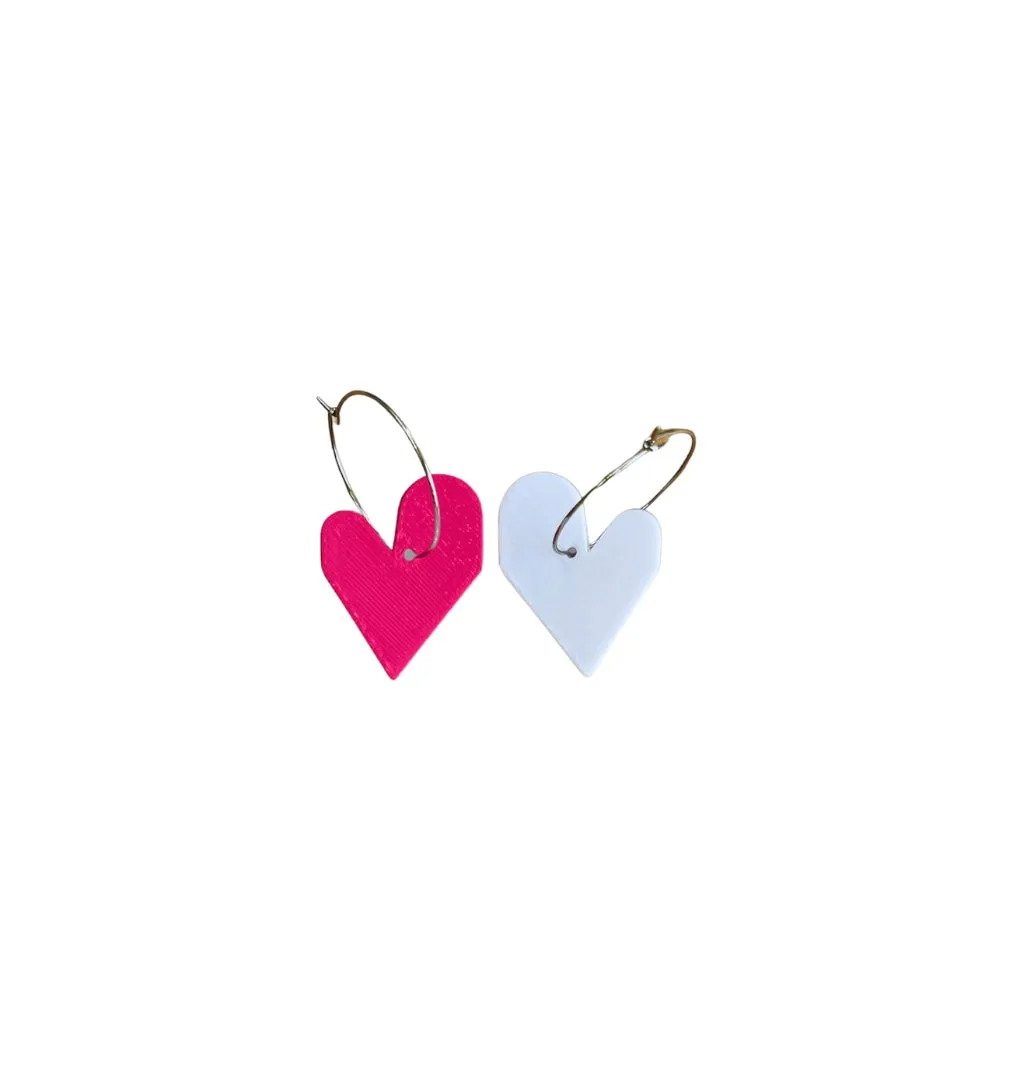 MENEO- Mini Heart Hoops (more colors available)