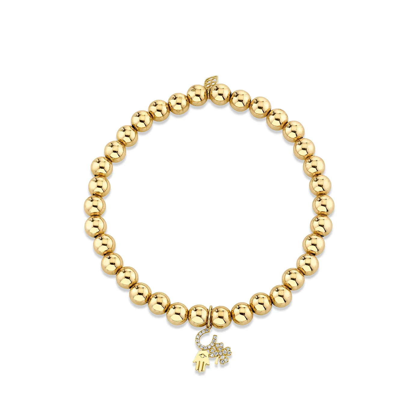 Men's Collection Gold & Diamond Luck & Protection on Gold Beads