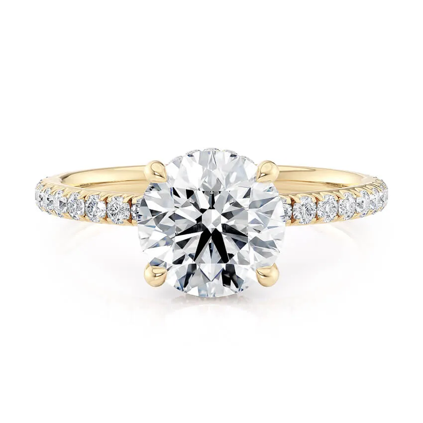 Michael M CROWN Round Center Diamond Engagement Ring R788-1.5