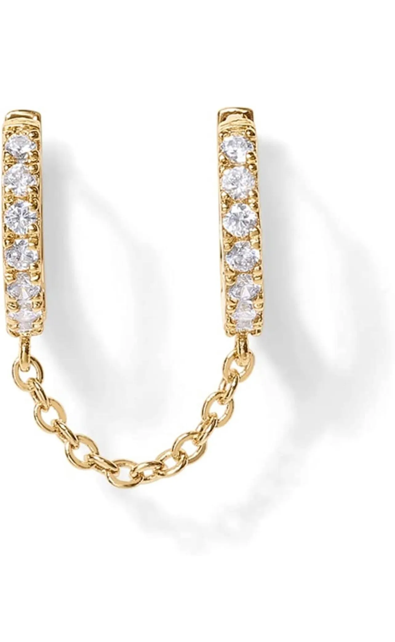 Mila Gold Filled CZ Chained Huggies