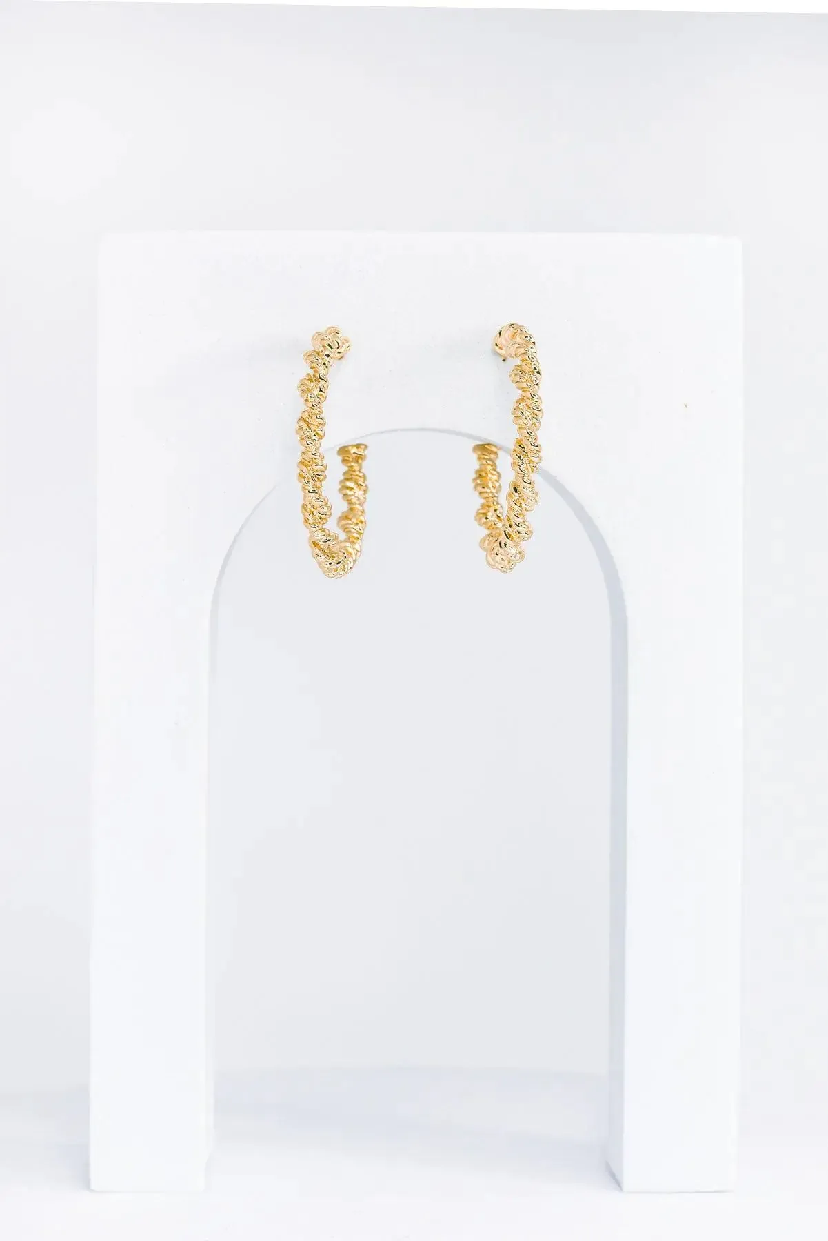 Mini Metallic Rope Hoop Twist Earrings