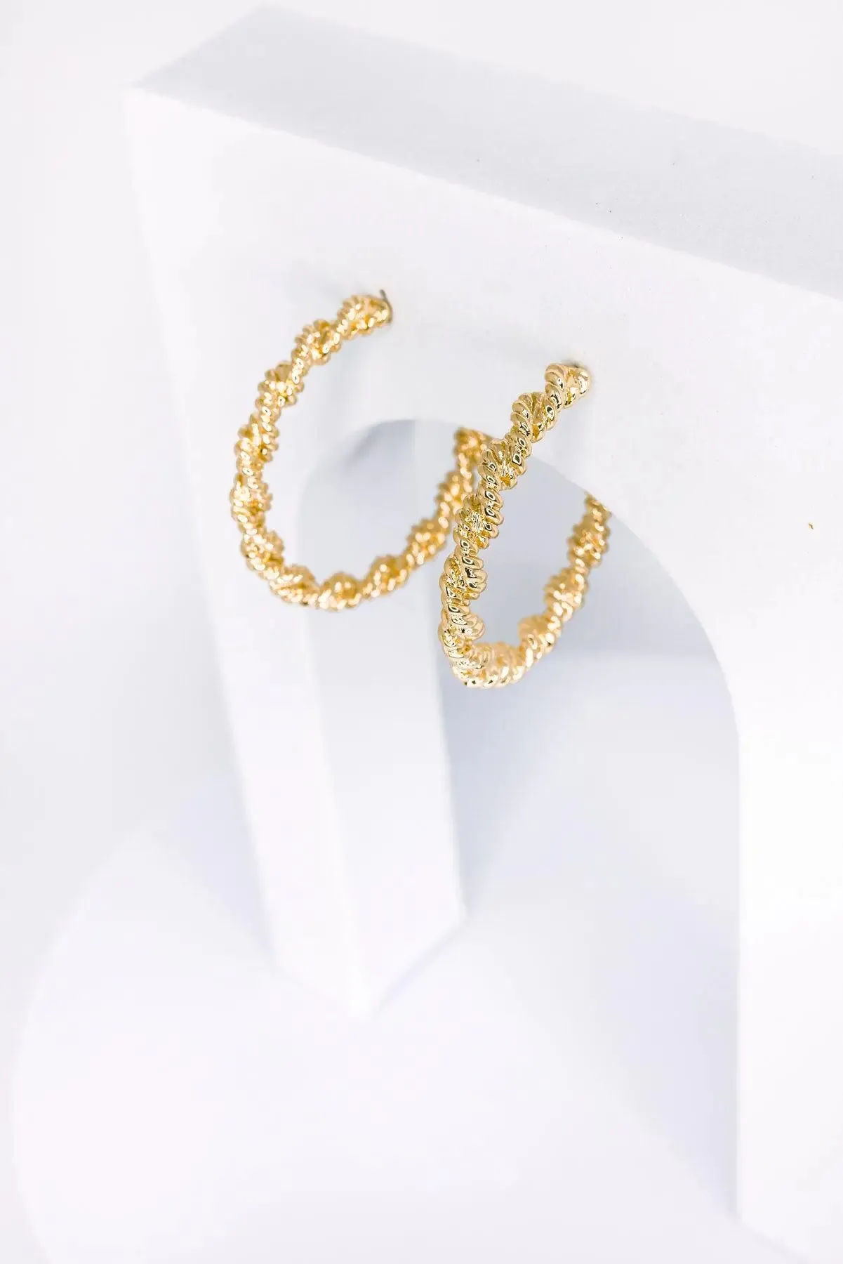 Mini Metallic Rope Hoop Twist Earrings