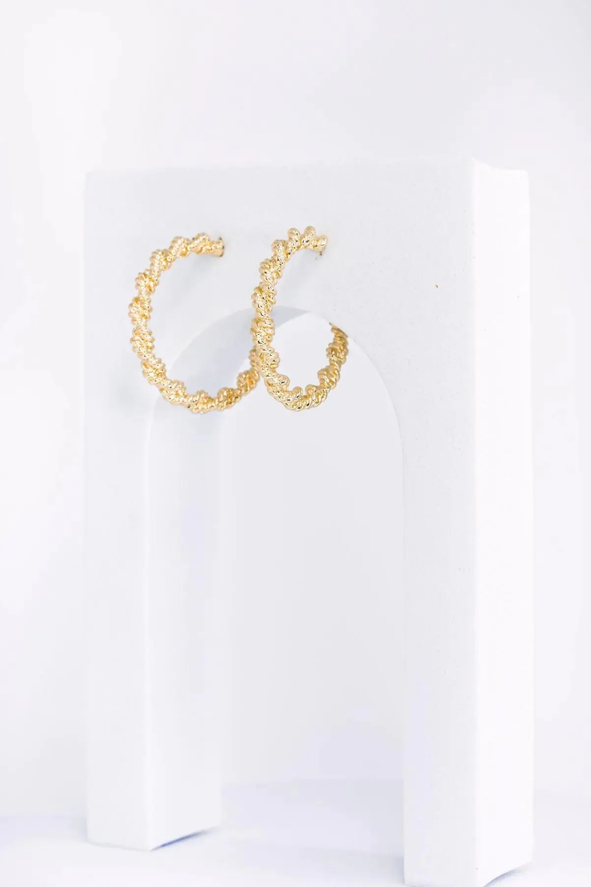 Mini Metallic Rope Hoop Twist Earrings