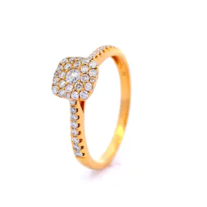 Mini Square Diamond Cluster Engagement Ring