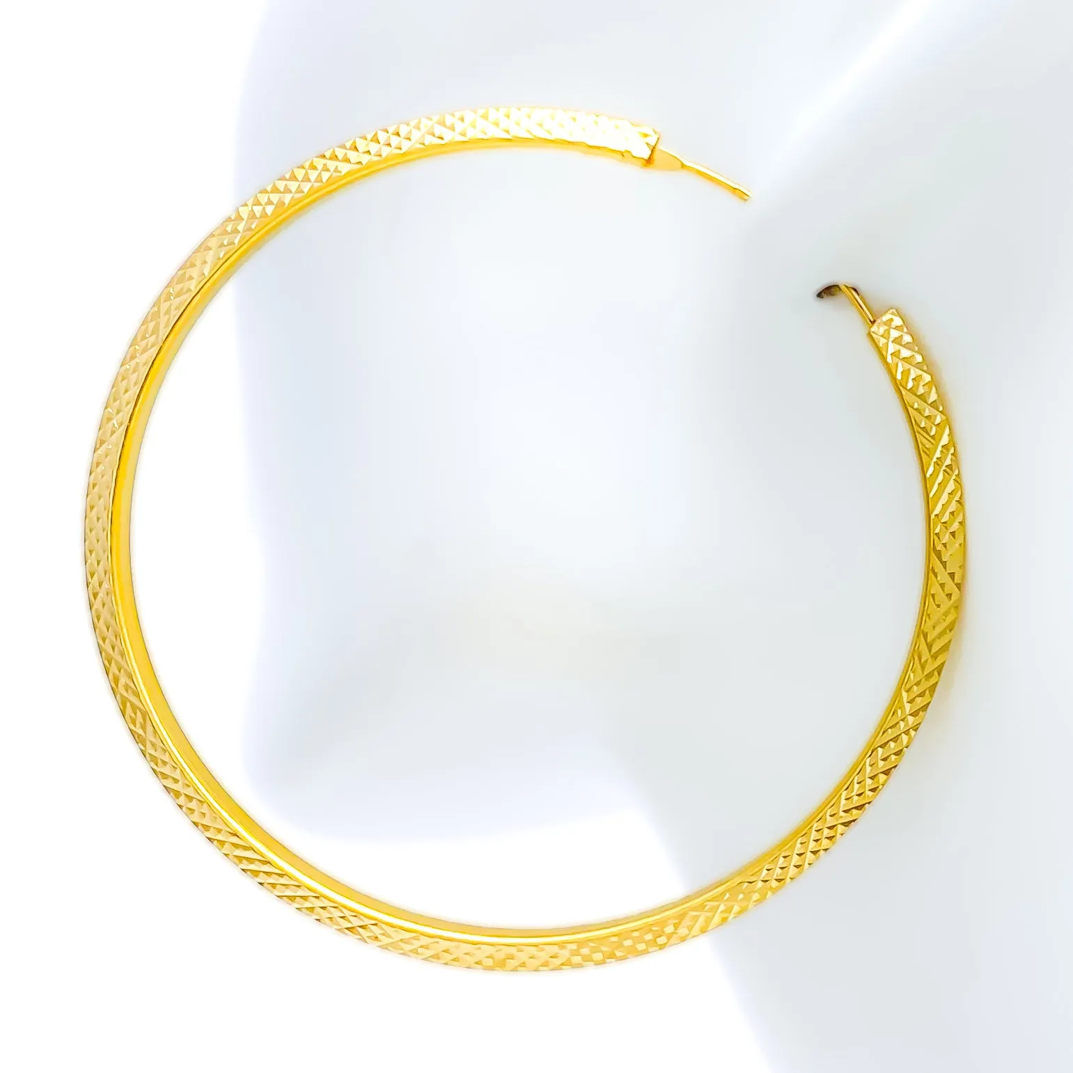 Minimalist Sleek 22k Gold Large Hoop Earrings