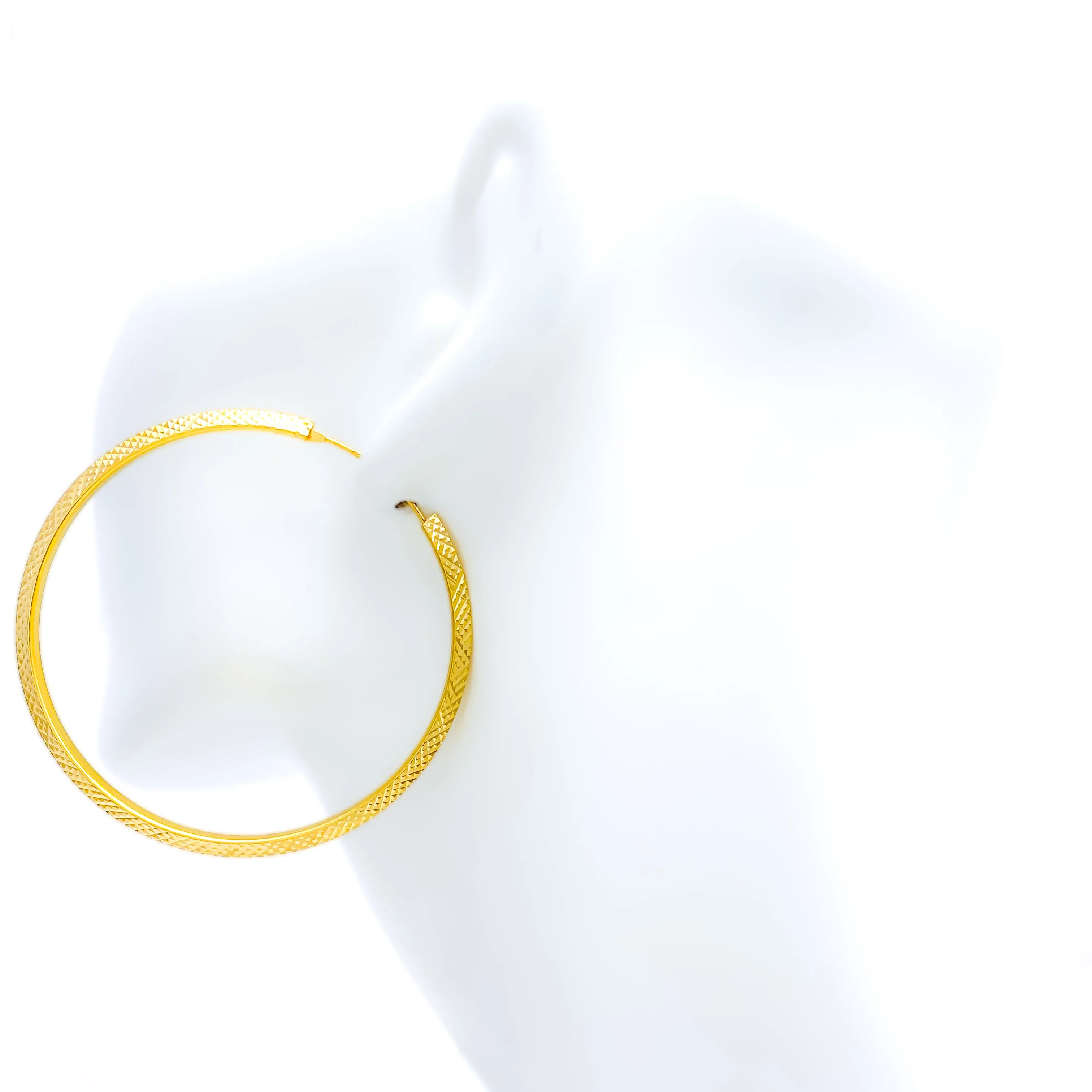 Minimalist Sleek 22k Gold Large Hoop Earrings