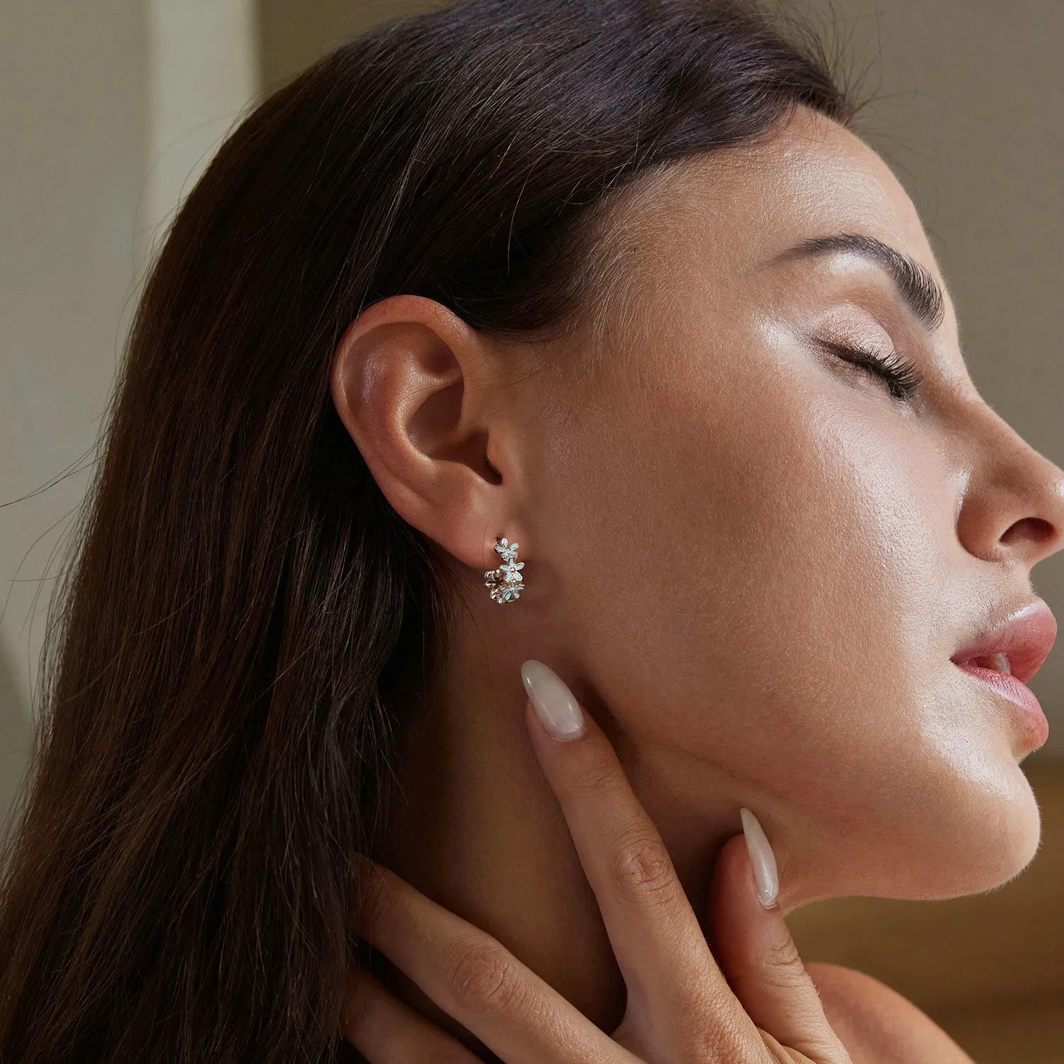 Mint Garland Hoop Earrings