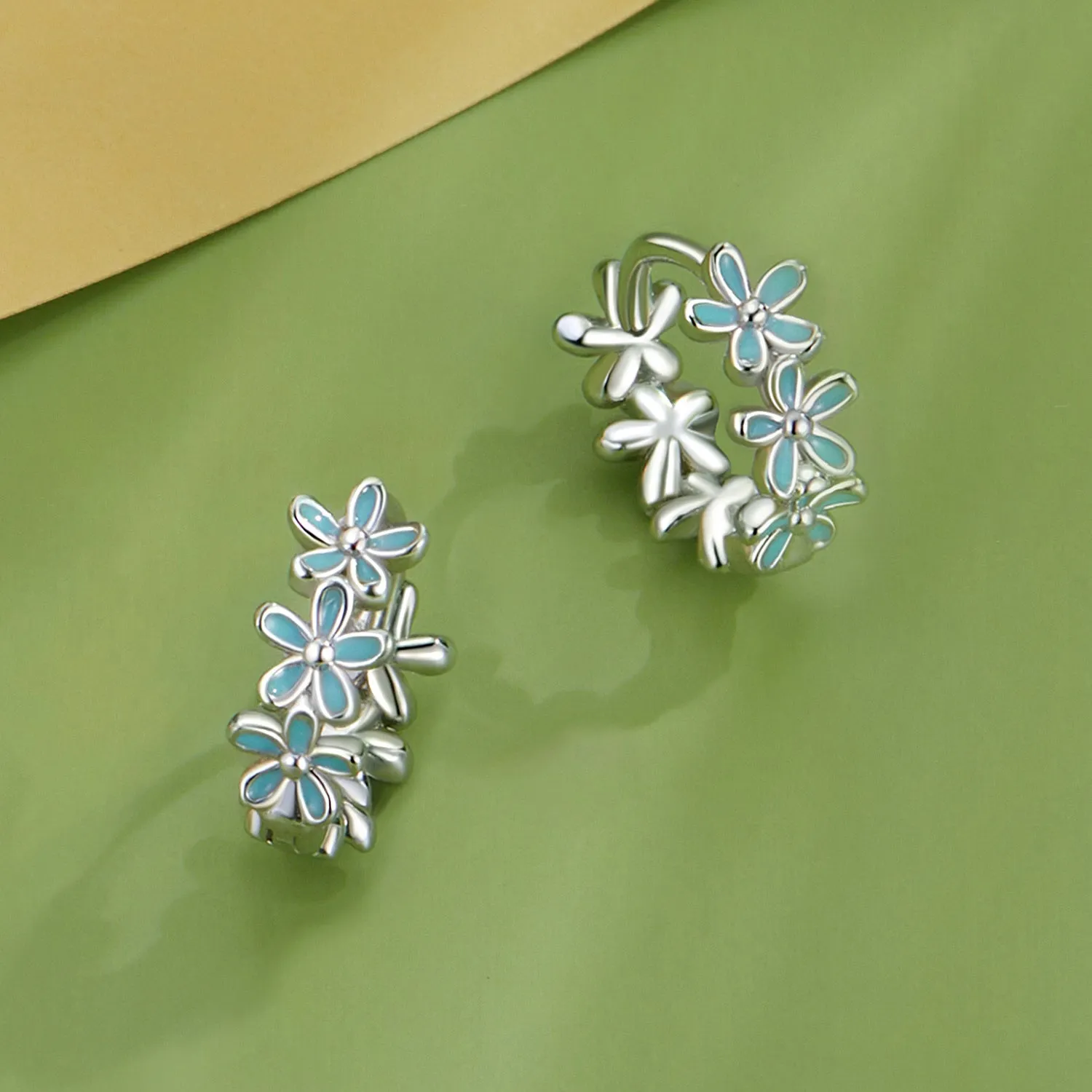 Mint Garland Hoop Earrings