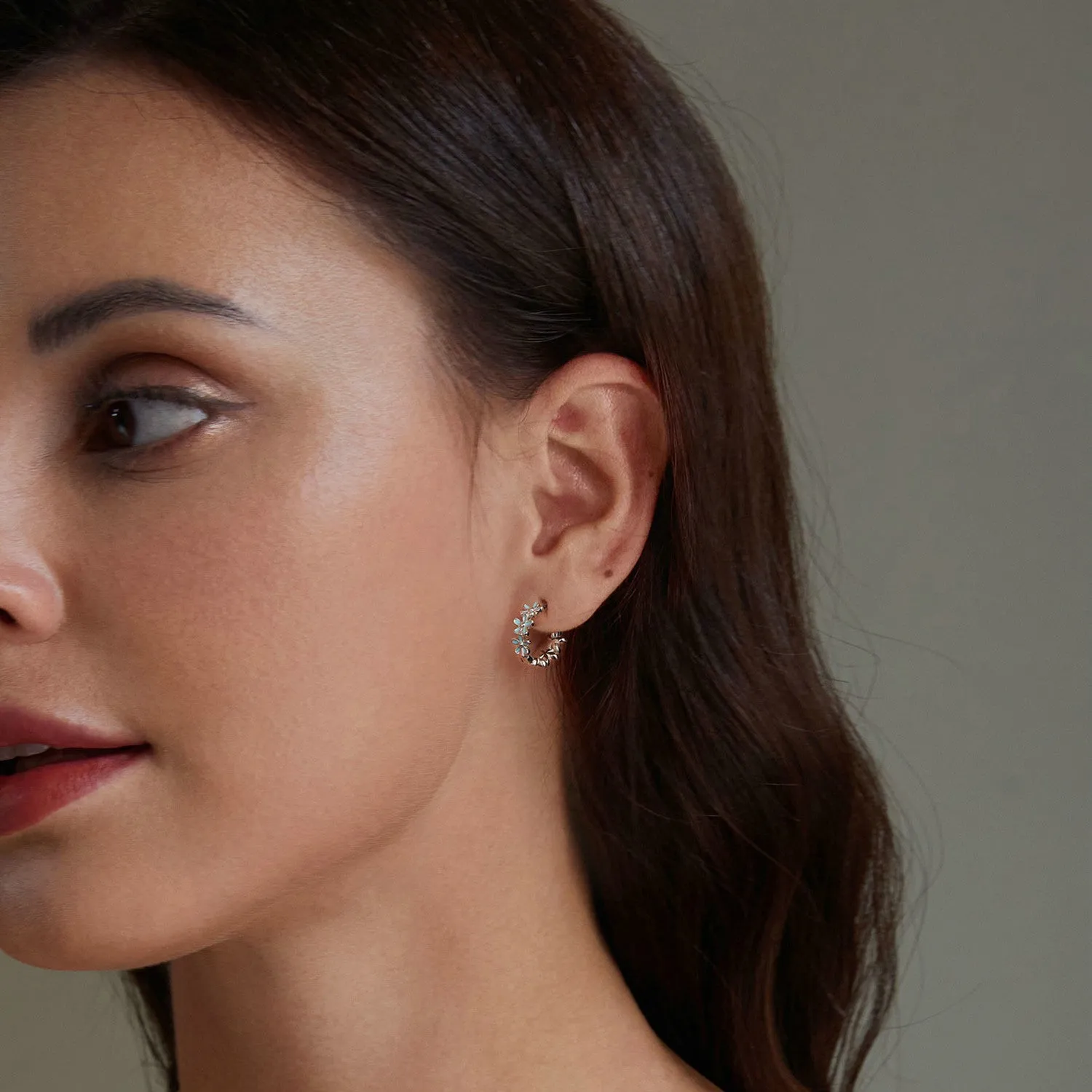 Mint Garland Hoop Earrings