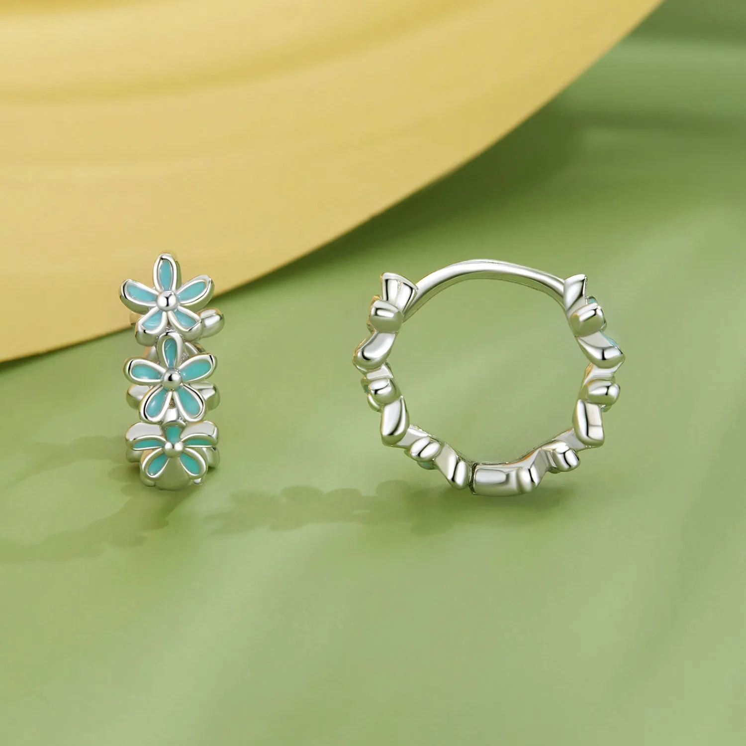 Mint Garland Hoop Earrings