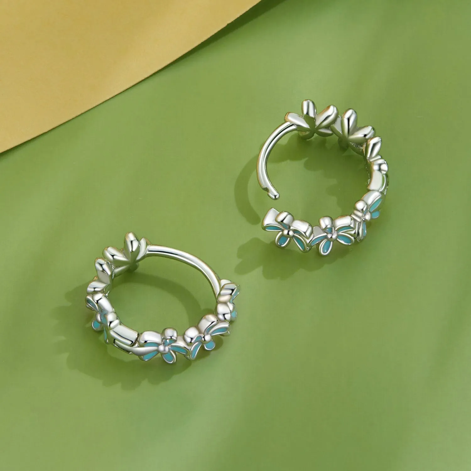 Mint Garland Hoop Earrings