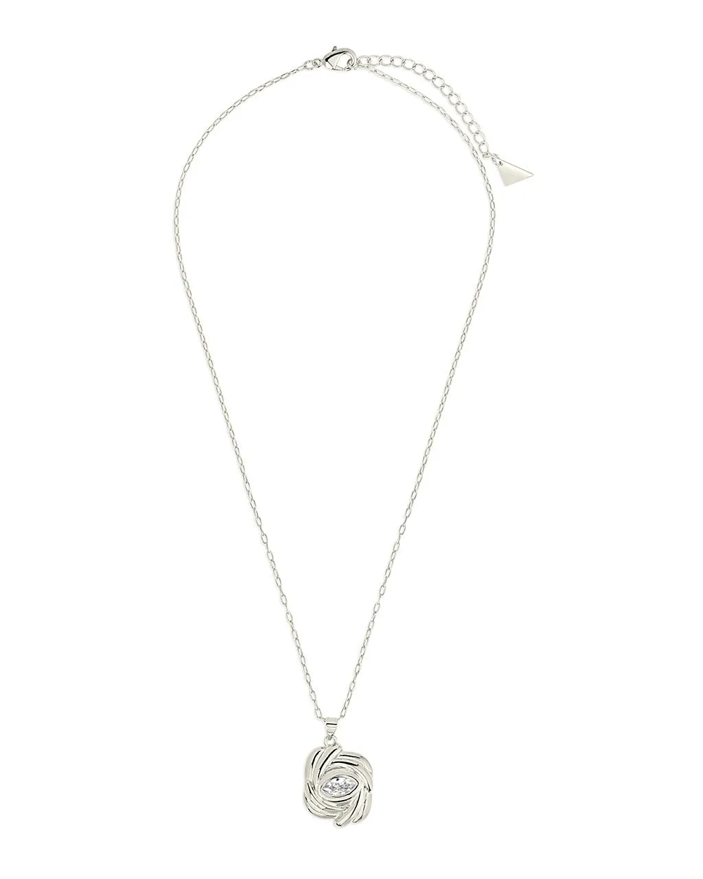Mireille CZ Textured Pendant Necklace