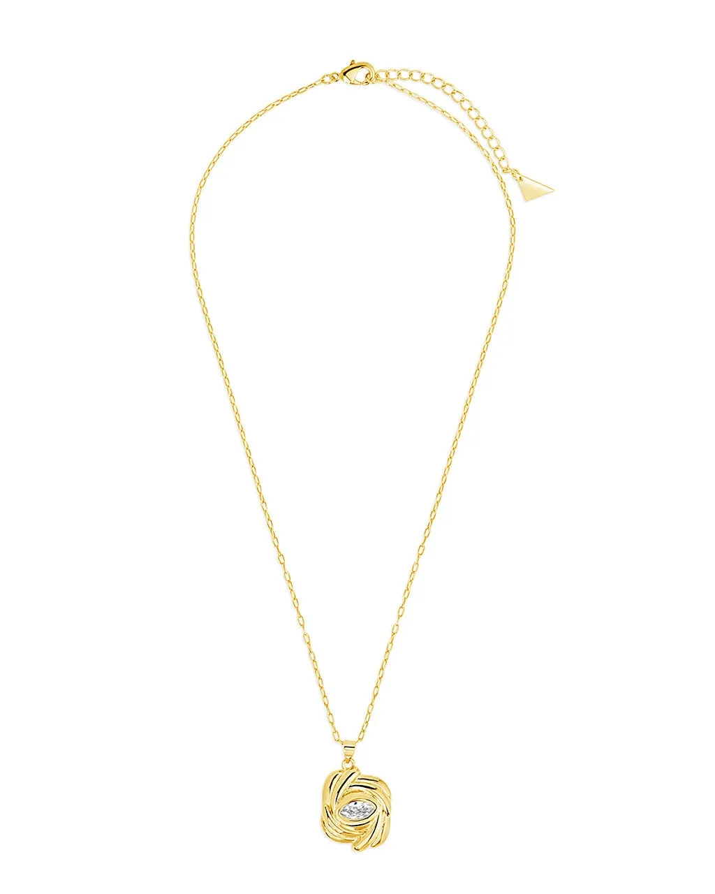 Mireille CZ Textured Pendant Necklace