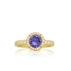Mixed Halo Mounting with Purple Sapphire