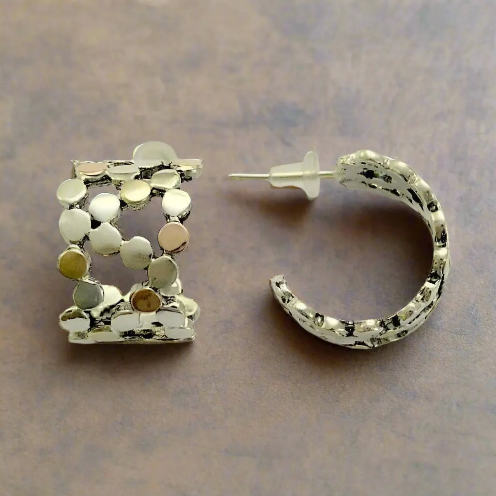 Modern Dotted Hoop Earrings - Yet to Discover.