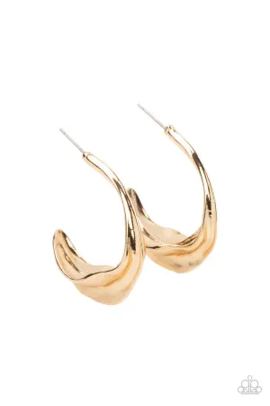 Modern Meltdown Gold Paparazzi Earrings