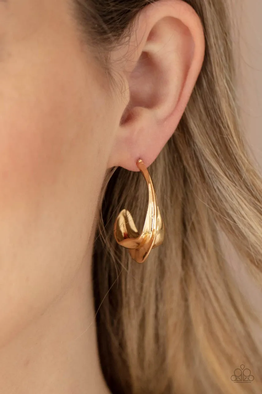 Modern Meltdown Gold Paparazzi Earrings
