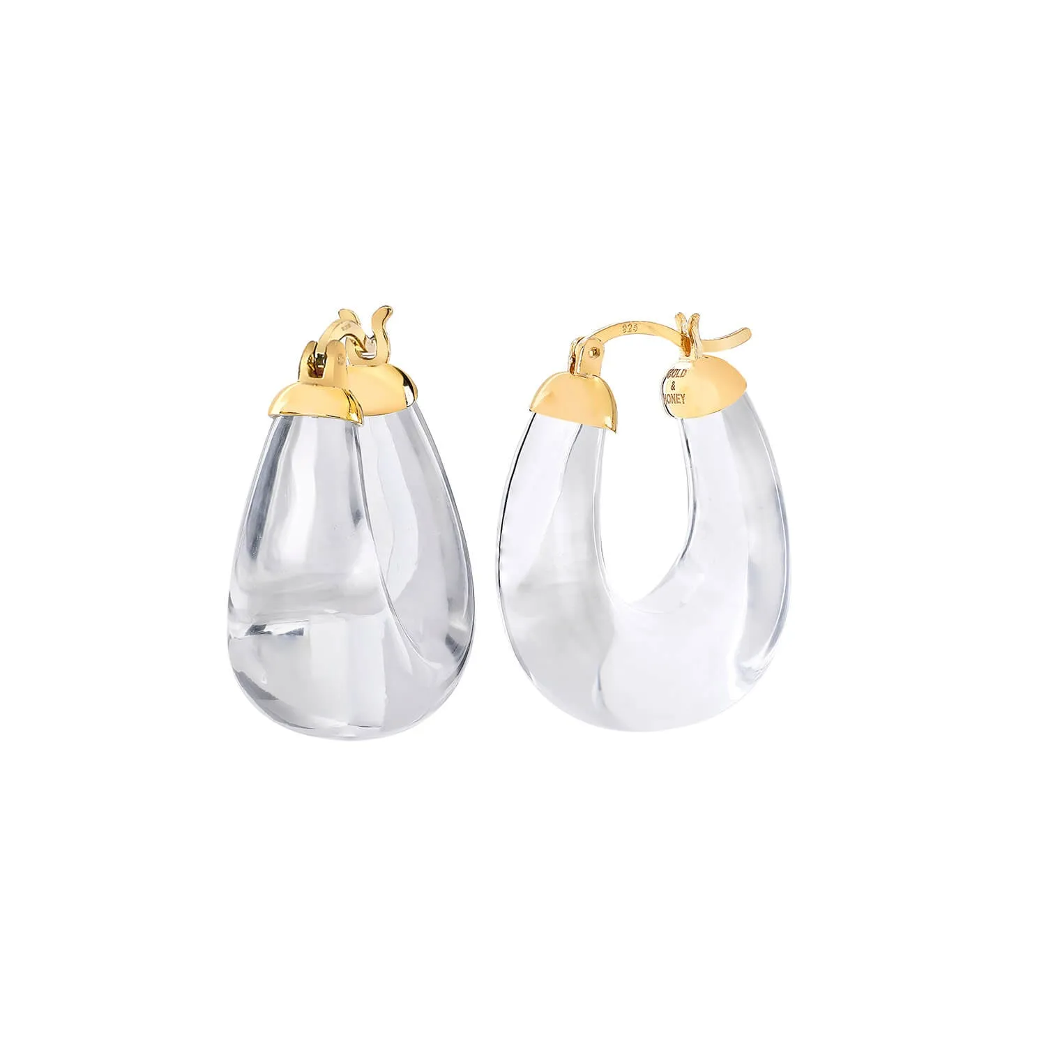 Modern Raindrop Lucite Hoop Earrings
