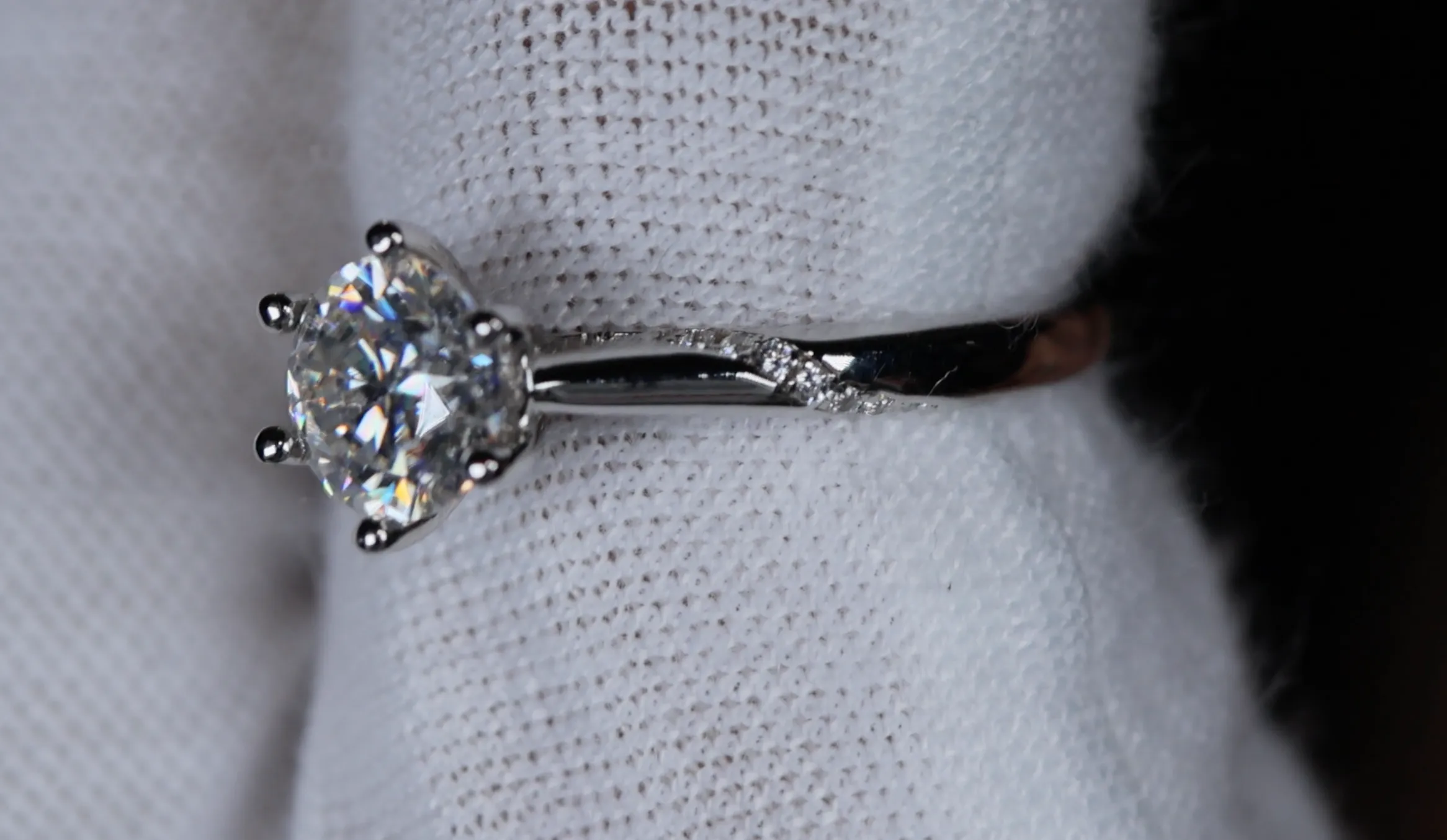 Moissanite Diamond Engagement Ring | Womens Lab Grown Diamond Engagement Ring