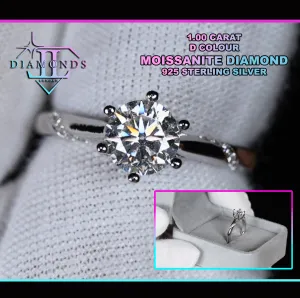 Moissanite Diamond Engagement Ring | Womens Lab Grown Diamond Engagement Ring