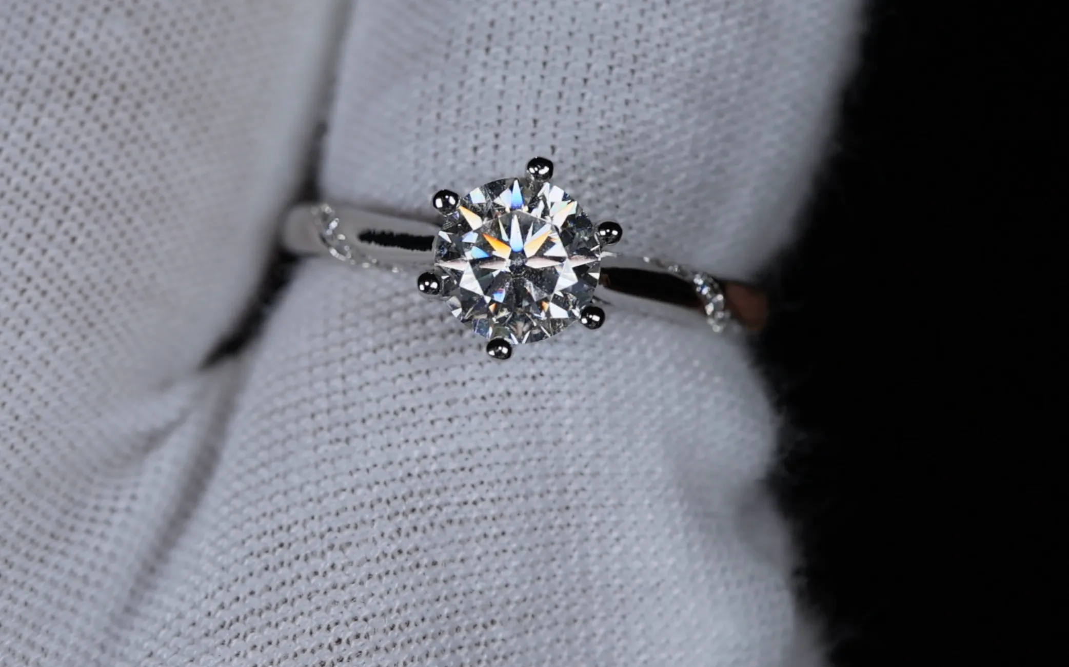 Moissanite Diamond Engagement Ring | Womens Lab Grown Diamond Engagement Ring