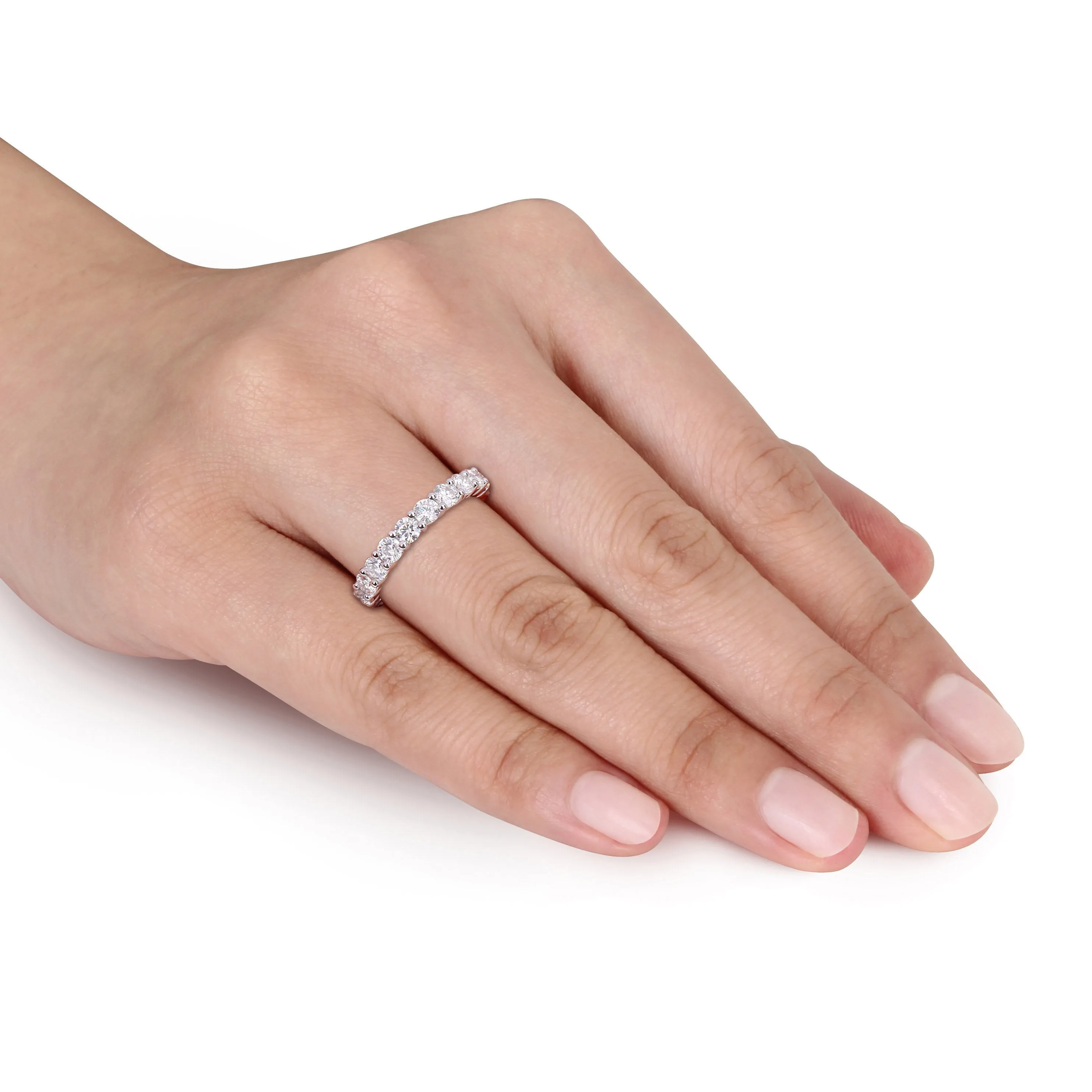 Moissanite Silver Eternity Ring