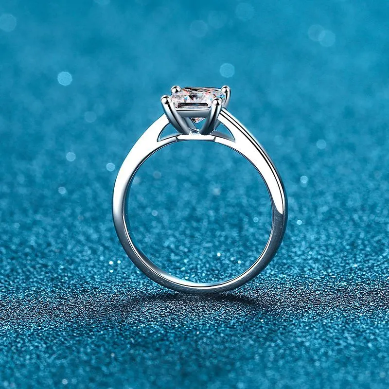 Moissanite Wedding Princess Cut Statement Ring-RM017